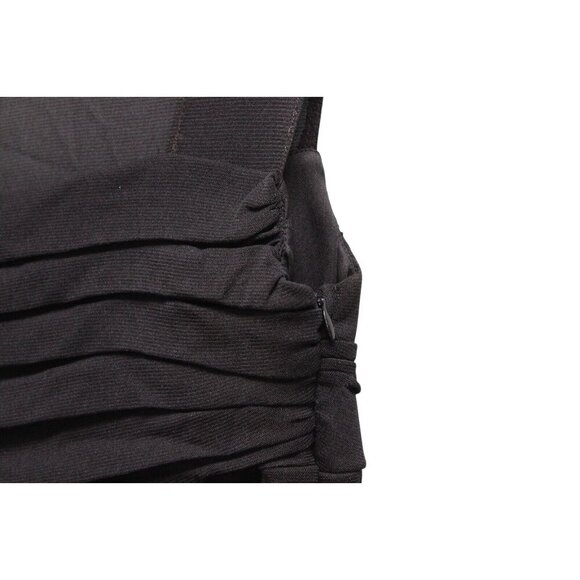 Y2K Asymmetrical Dress 10 Petite Black Chiffon Tiered Goth Grunge Ruched Formal - Picture 7 of 14